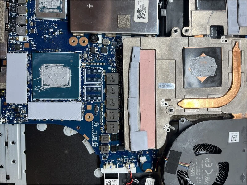 Niepoprawny układ chłodzenia do laptopa klienta zamontowany samodzielnie